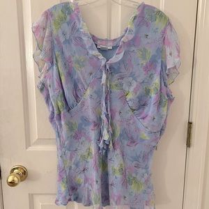 Worthington chiffon ruffled top